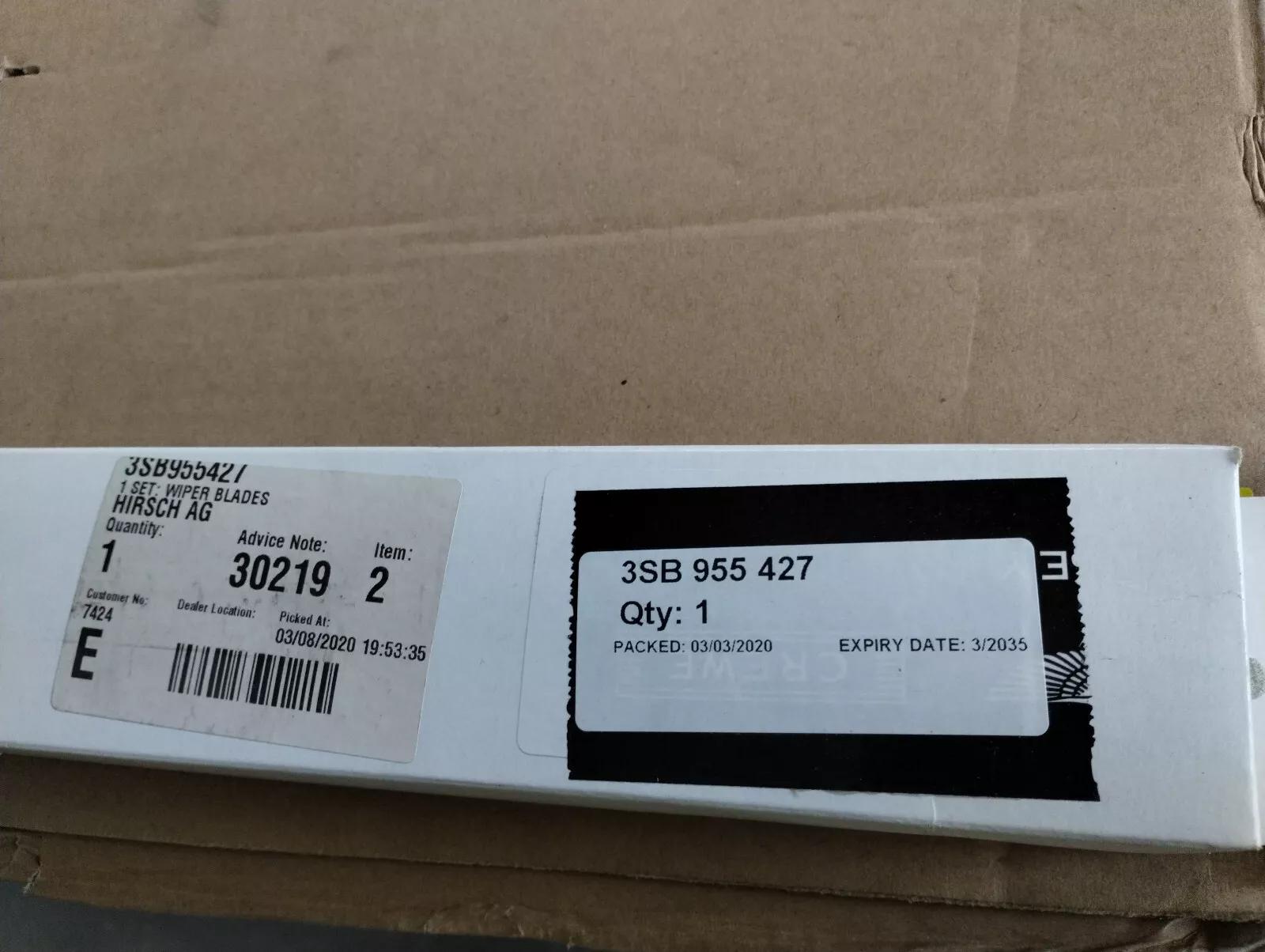 Bentley genuine 1 SET: WIPER BLADES No:3SB955427