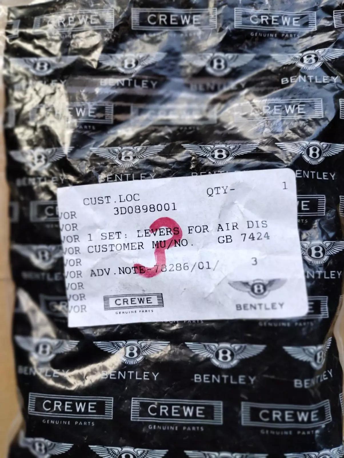 ORIGINAL BENTLEY 1 SET: LEVERS FOR AIR DIS. 1 PCS NR: 3D0898001