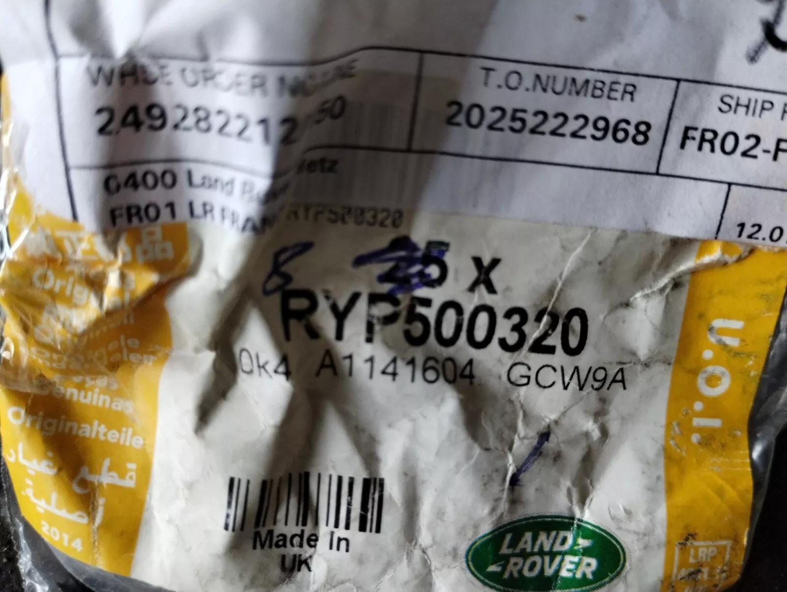 Genuine Jaguar, Land Rover, screw 18 Pcs No: RYP500320