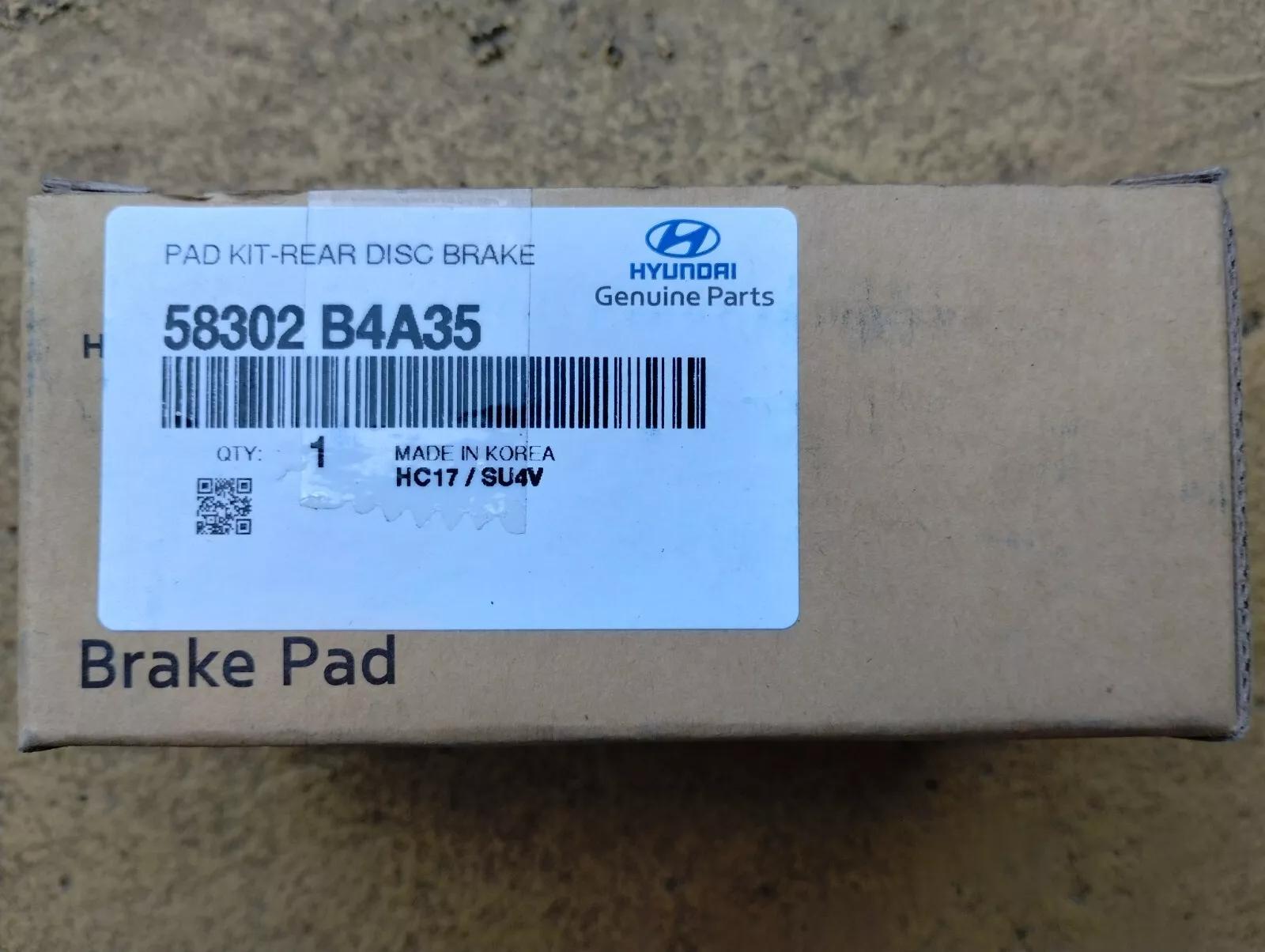 HYUNDAI Genuine PAD KIT-REAR DISC BRAKE No: 58302B4A35