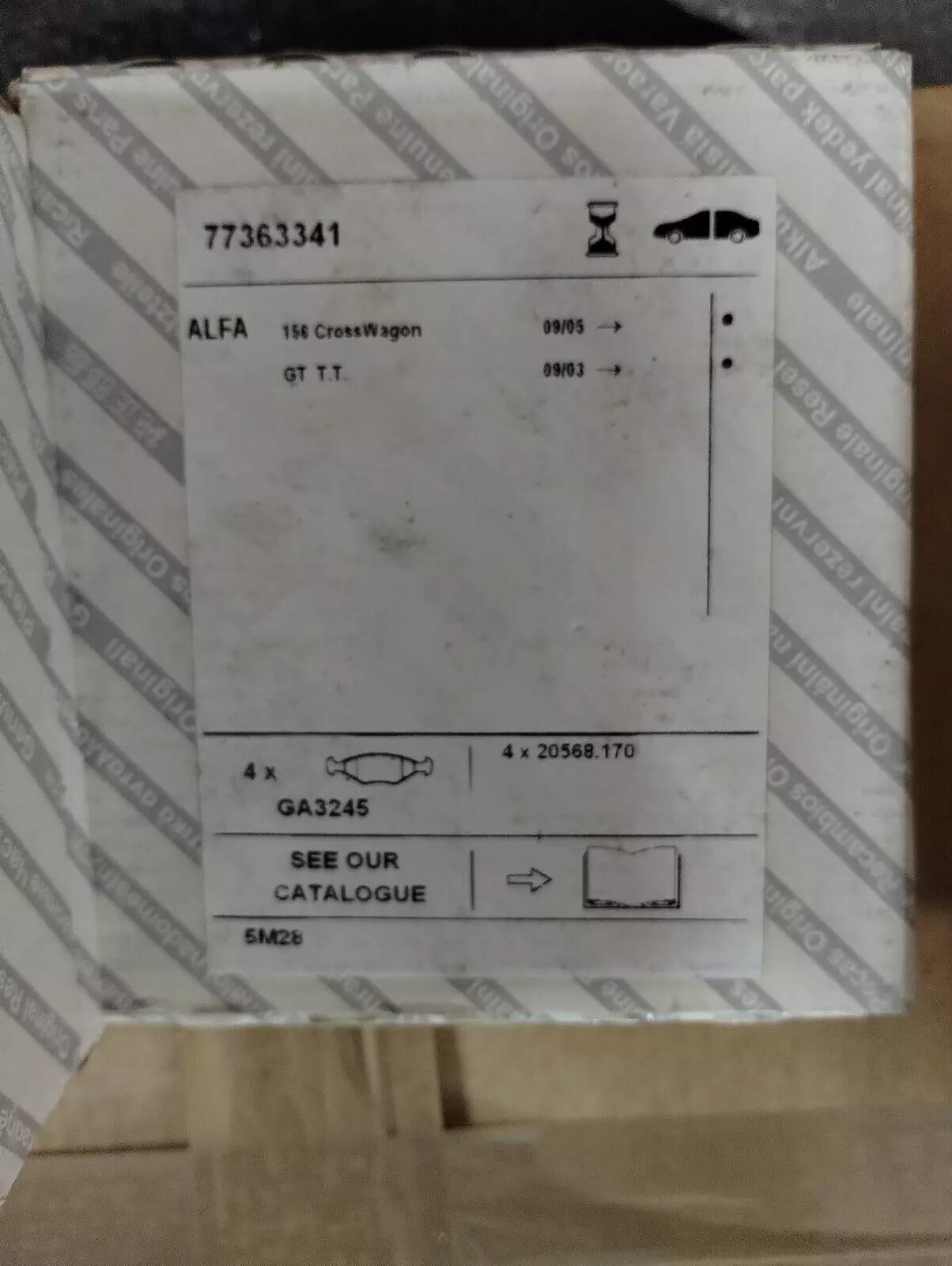 Genuine Alfa Romeo pad set No: 77363341
