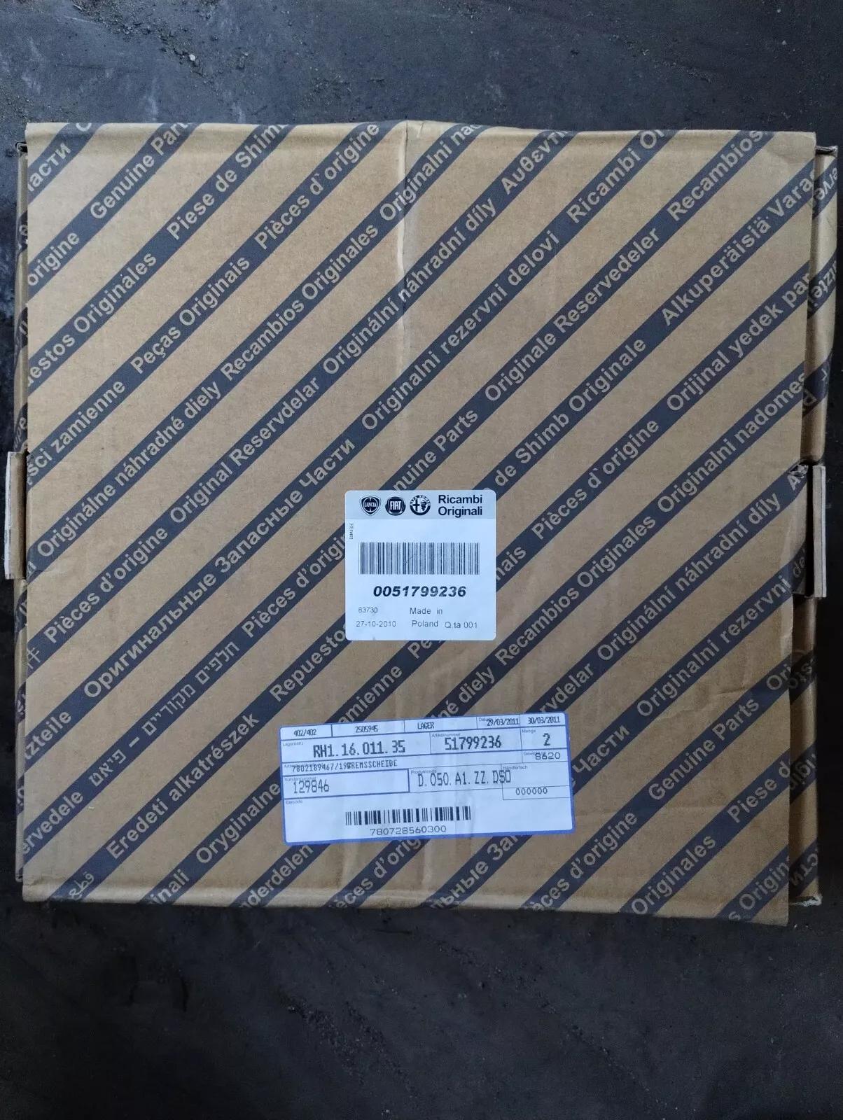 Genuine Fiat BRAKE DISC No : 51799236
