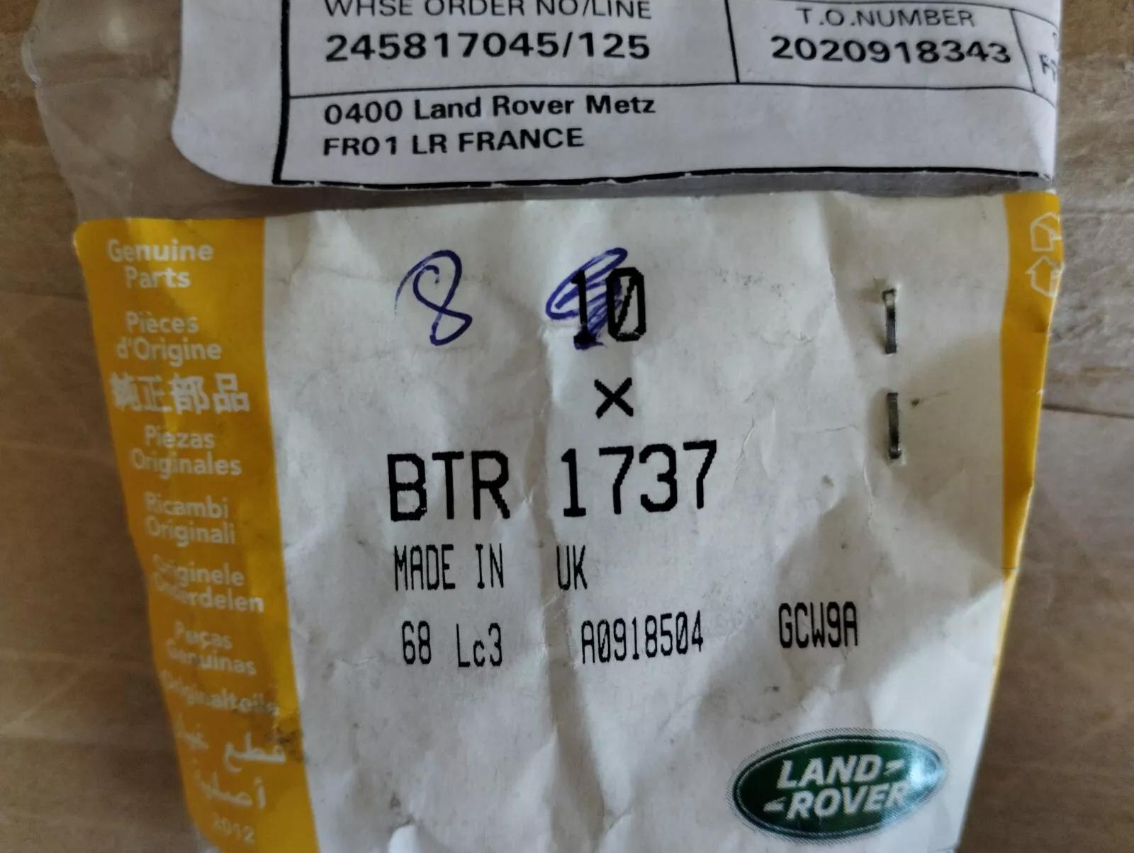 Genuine Jaguar, Land Rover, retainer nut 8 Pcs Nr: BTR1737