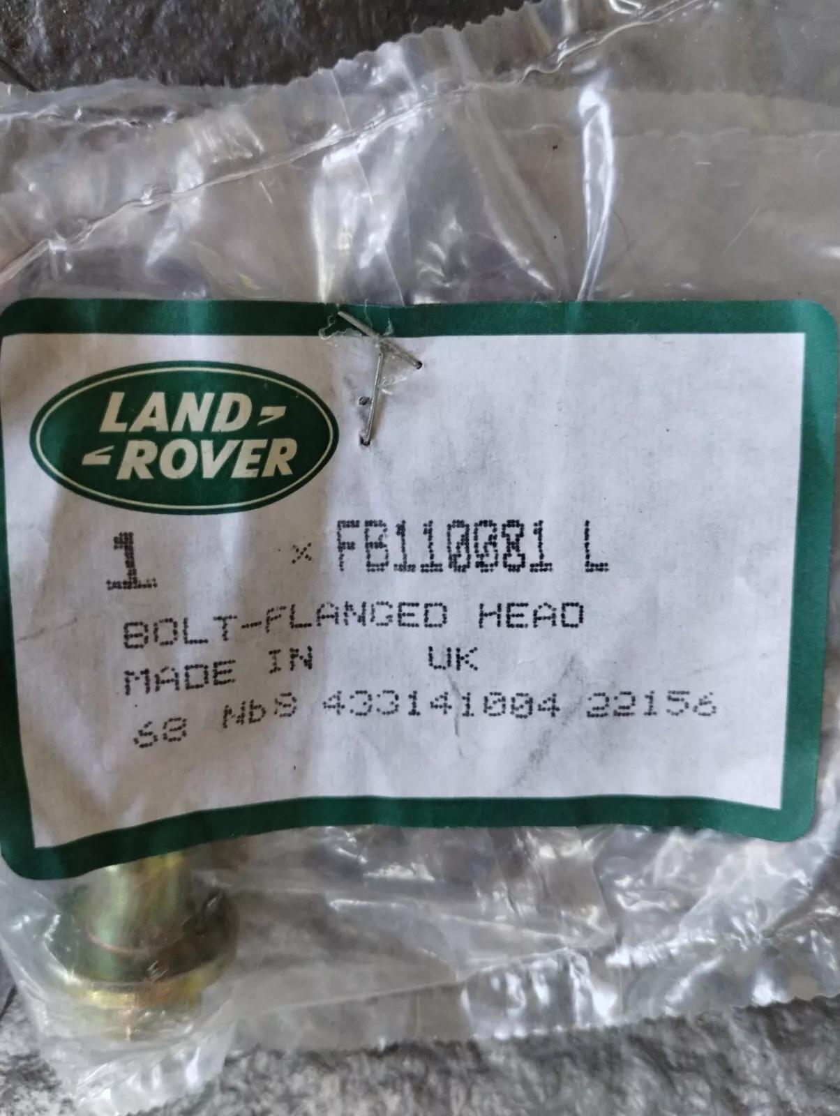 Genuine Jaguar, Land Rover, bolt 3 Pcs No: FB110081L