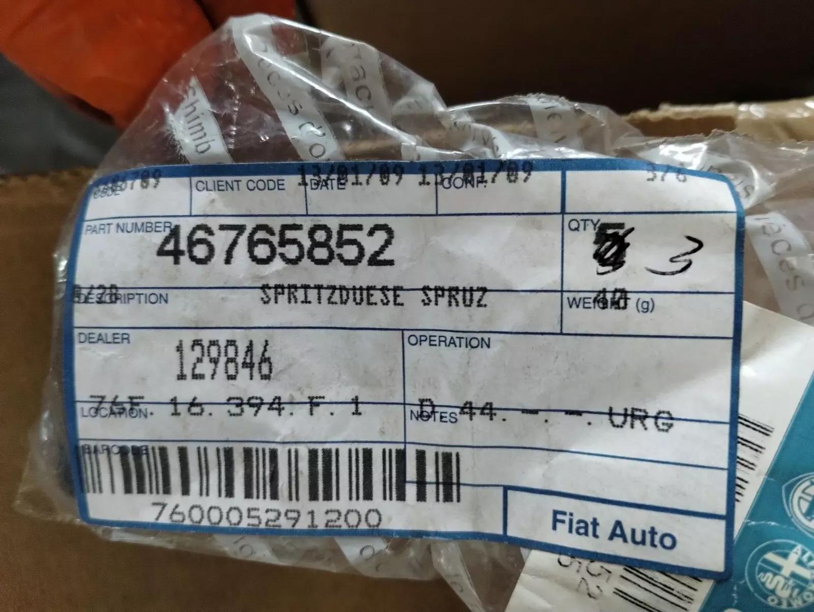 Genuine Fiat, Alfa Romeo 147 SPRINKLE No: 46765852