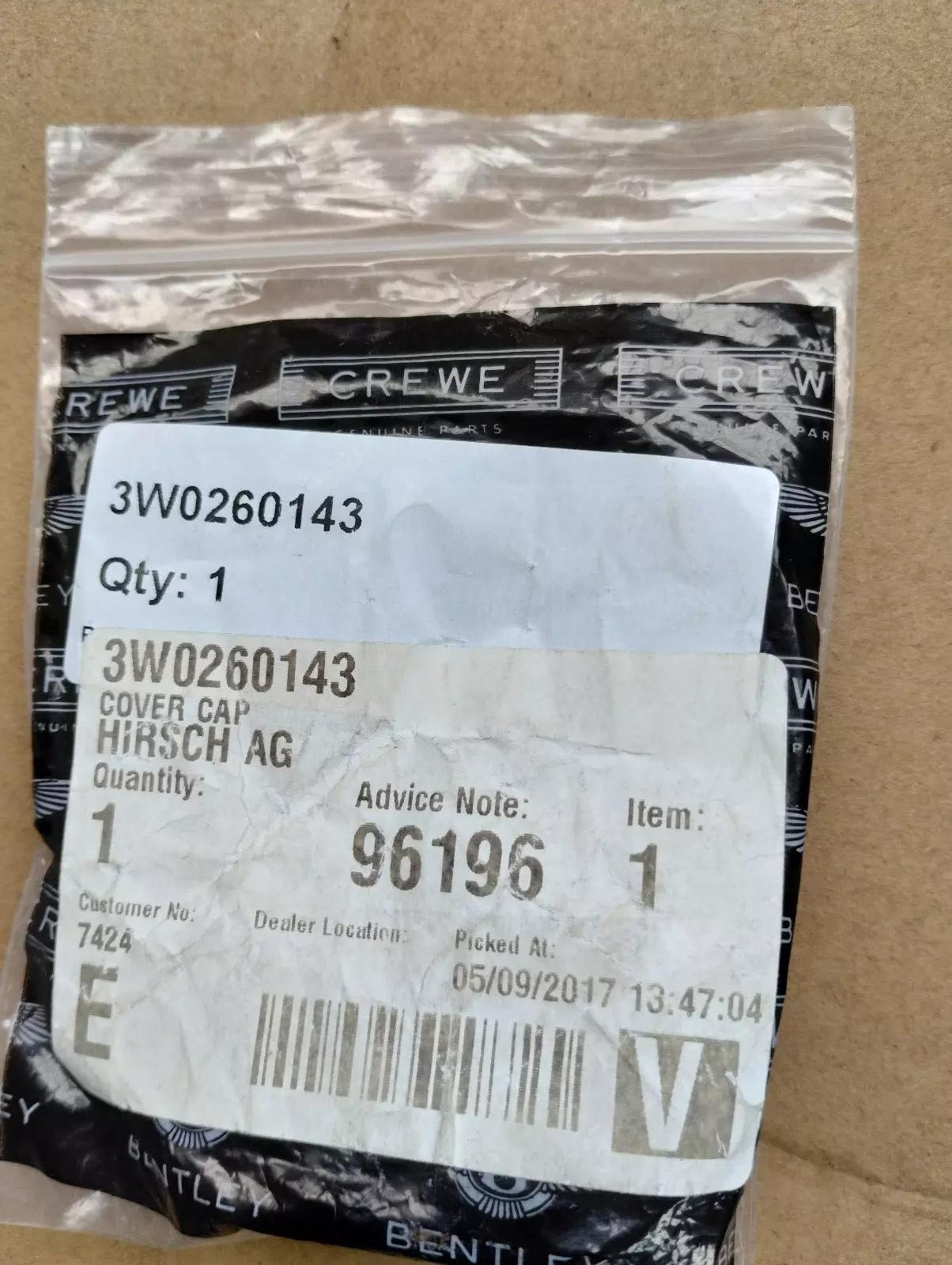 ORIGINAL BENTLEY COVER CAP CONDENSER 1 PCS No: 3W0260143